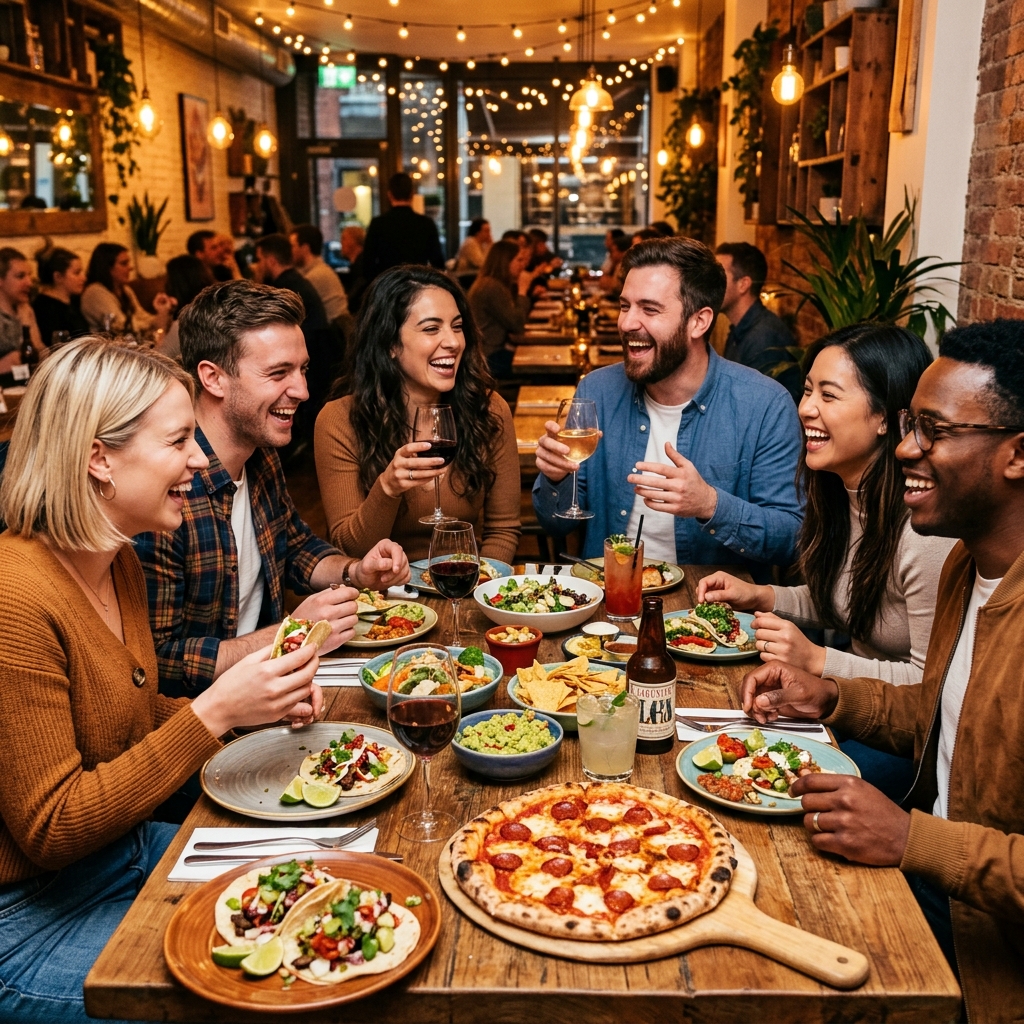 Friends enjoying a dinner party