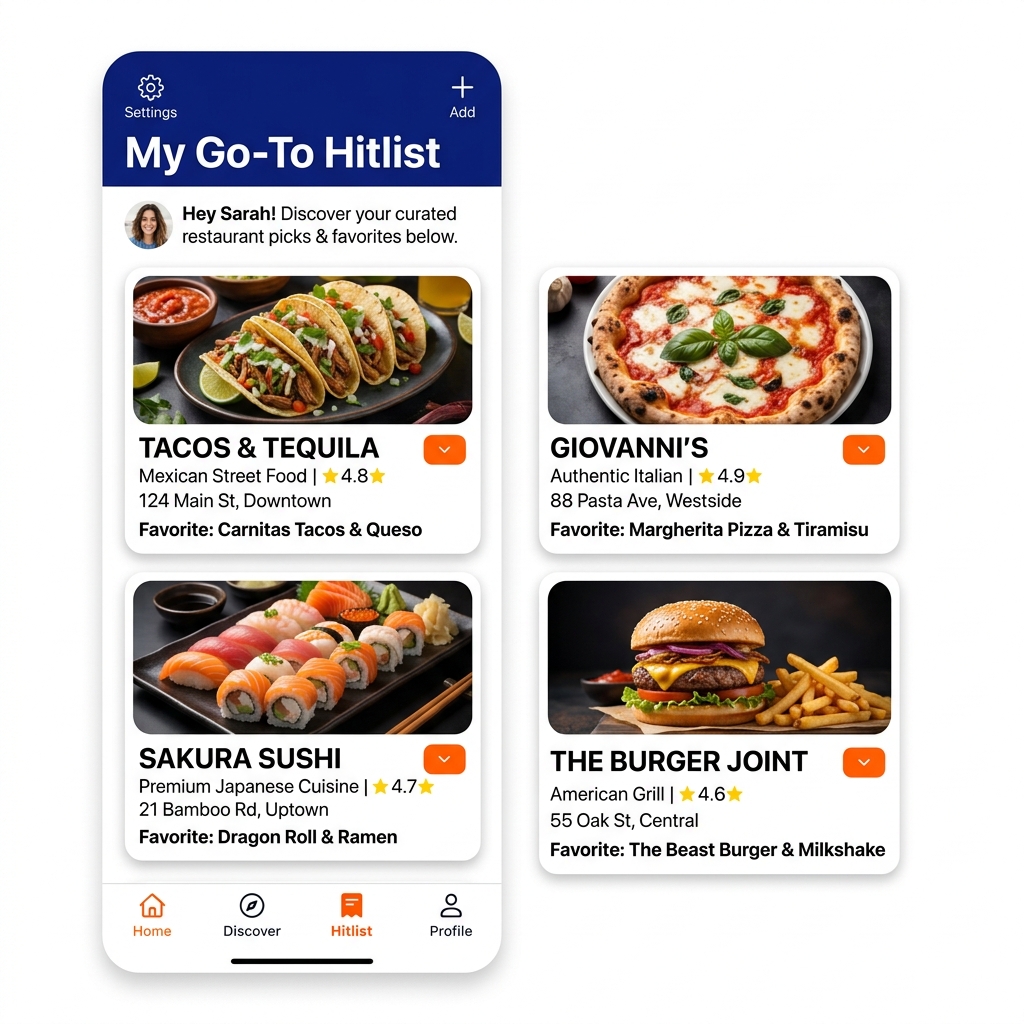 Hitlist App Interface